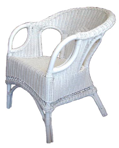 Swan Wicker Chair White Cobra Cane