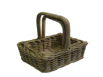 Petite Baker Basket with Flat Handle - Kubu Grey - Image 2