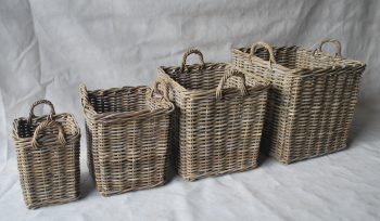 Hampton Square Rattan Log Basket