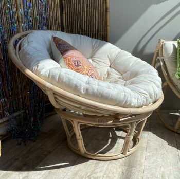 Premium Papasan Cushion - Herringbone Cream - Image 2