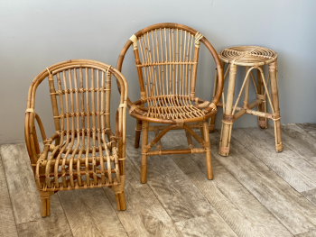 Natural Rattan Plant Stand or Cane Stool, Neptune Design - Image 4