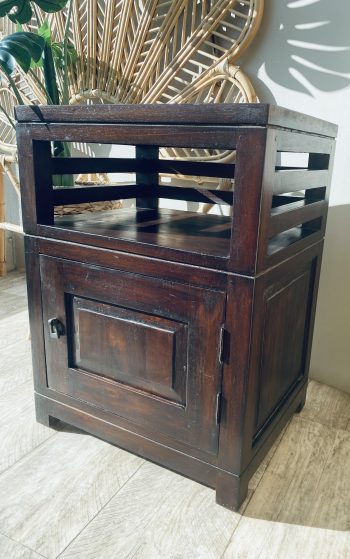 Tall Classic Bedside Table, Walnut Stain - Image 2