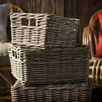 Large Rectangle Storage Basket - Kubu Grey
