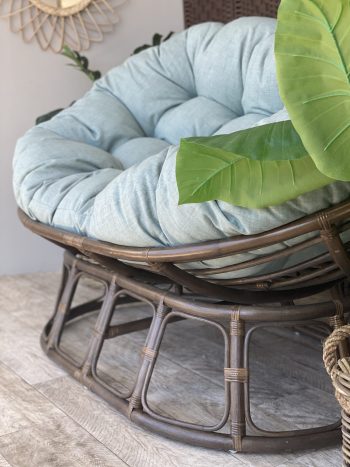 Papasan Settee, French Grey Frame - Image 2